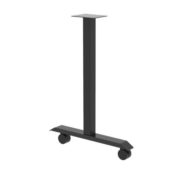 Square Tube T Style Table Leg with Caster Or Glider 
